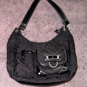 Chic Black Shoulder Bag with Silver Accents